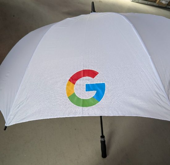 Bild von Stockschirm, G- Logo, weiß